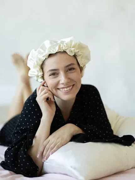 Шовкова шапочка для сну з натурального шовку Mulberry, Шовкова наволочка з натурального шовку